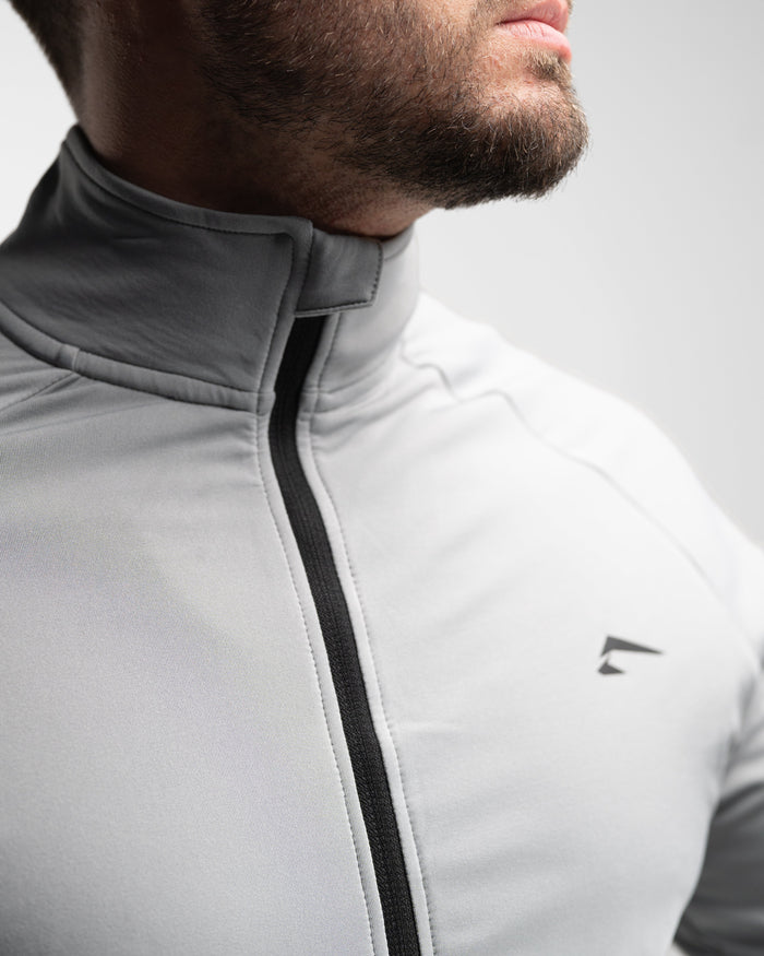 Core Performance Full Zip (Light Grey) - Athletic Aesthetics