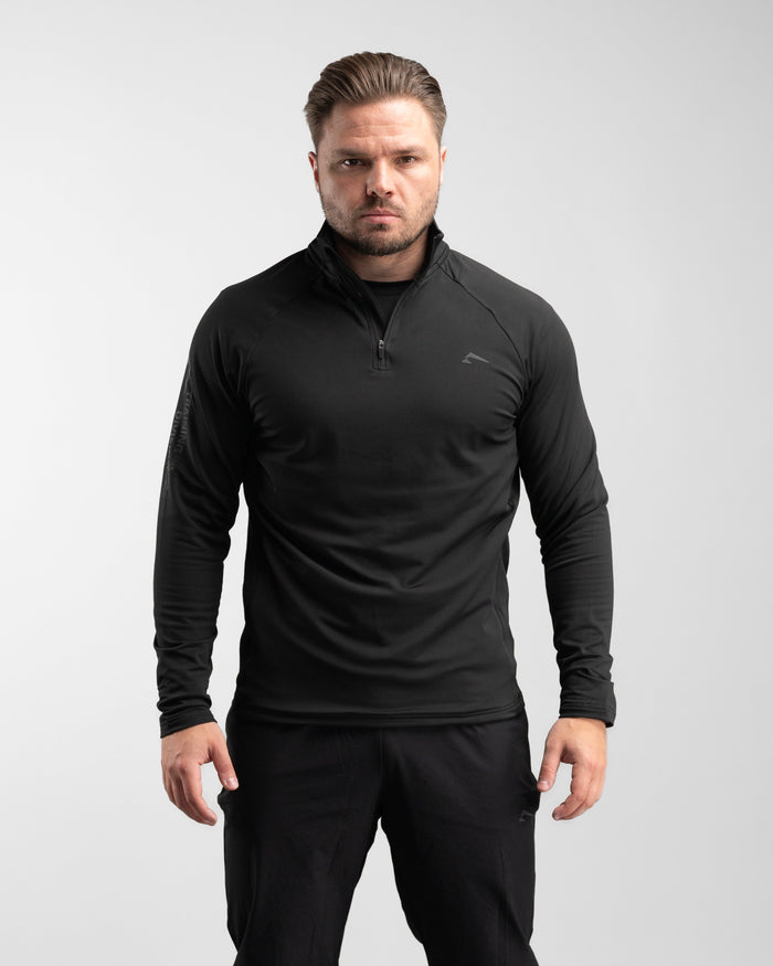 Core Performance Quarter Zip (Black/Black) - Athletic Aesthetics