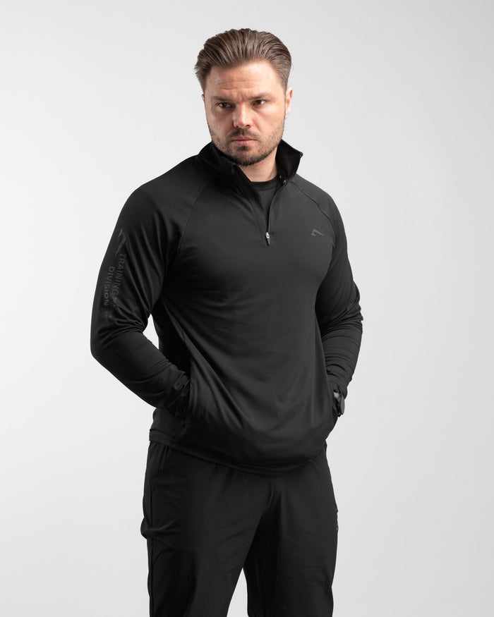 Core Performance Quarter Zip (Black/Black) - Athletic Aesthetics