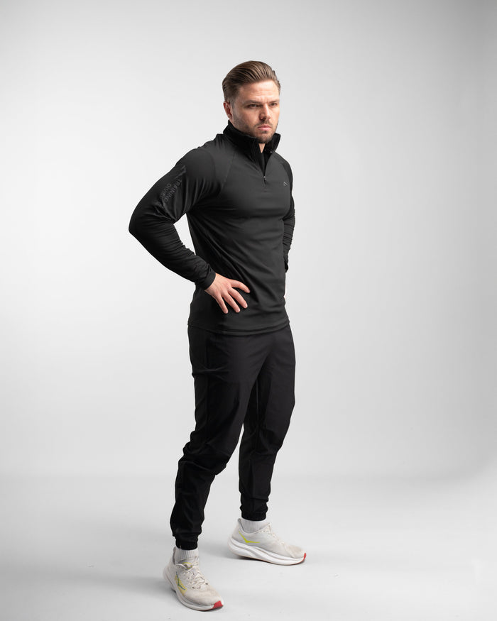 Core Performance Quarter Zip (Black/Black) - Athletic Aesthetics