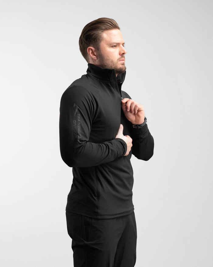 Core Performance Quarter Zip (Black/Black) - Athletic Aesthetics