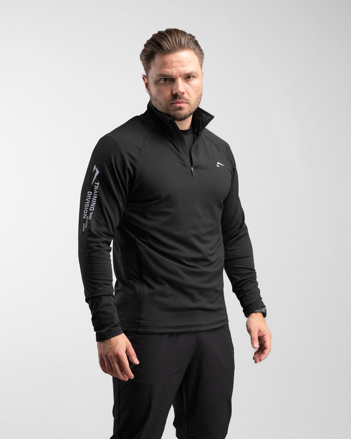 Core Performance Quarter Zip (Black/Grey) - Athletic Aesthetics
