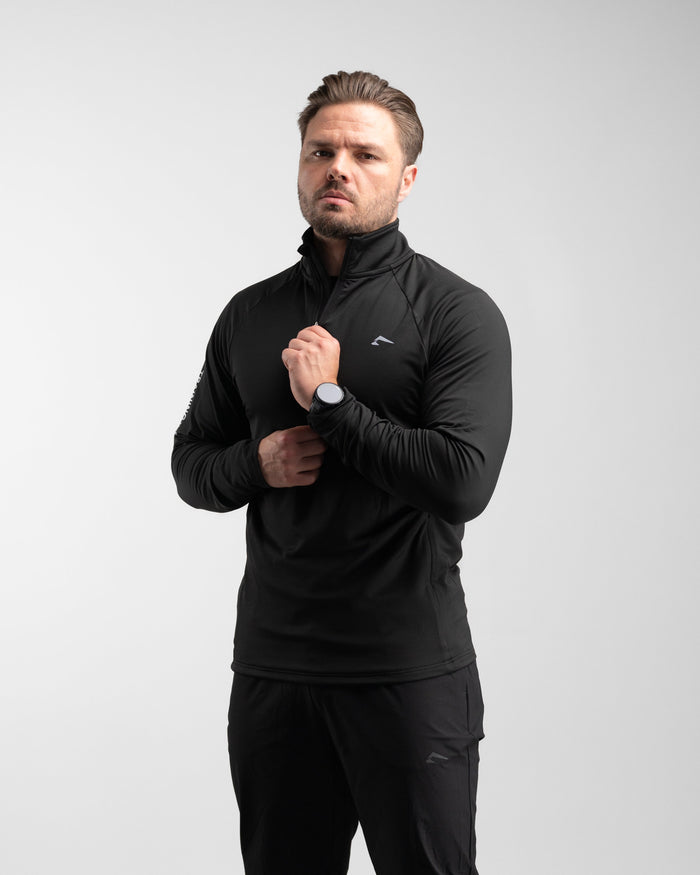 Core Performance Quarter Zip (Black/Grey) - Athletic Aesthetics