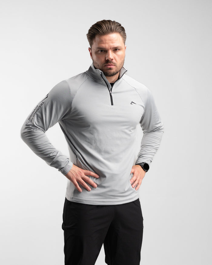 Core Performance Quarter Zip (Light Grey) - Athletic Aesthetics