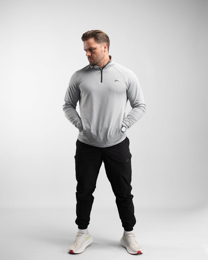 Core Performance Quarter Zip (Light Grey) - Athletic Aesthetics