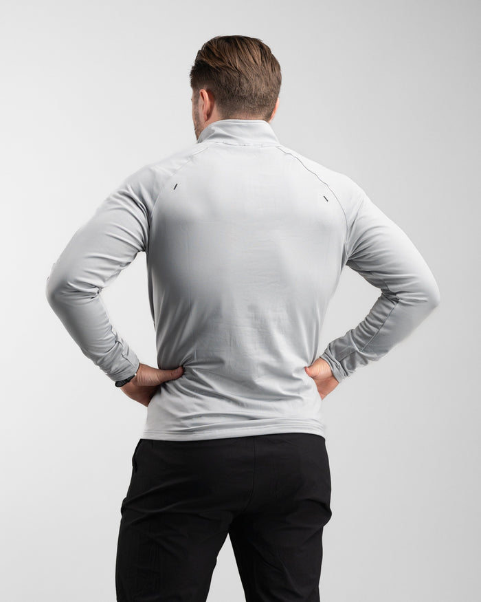 Core Performance Quarter Zip (Light Grey) - Athletic Aesthetics