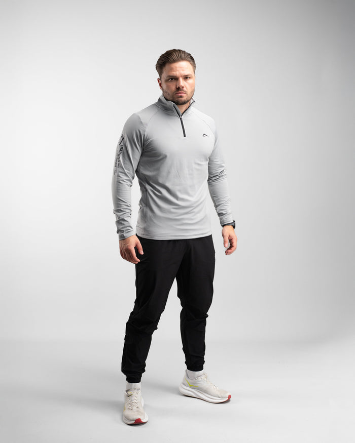 Core Performance Quarter Zip (Light Grey) - Athletic Aesthetics