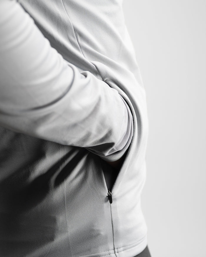 Core Performance Quarter Zip (Light Grey) - Athletic Aesthetics