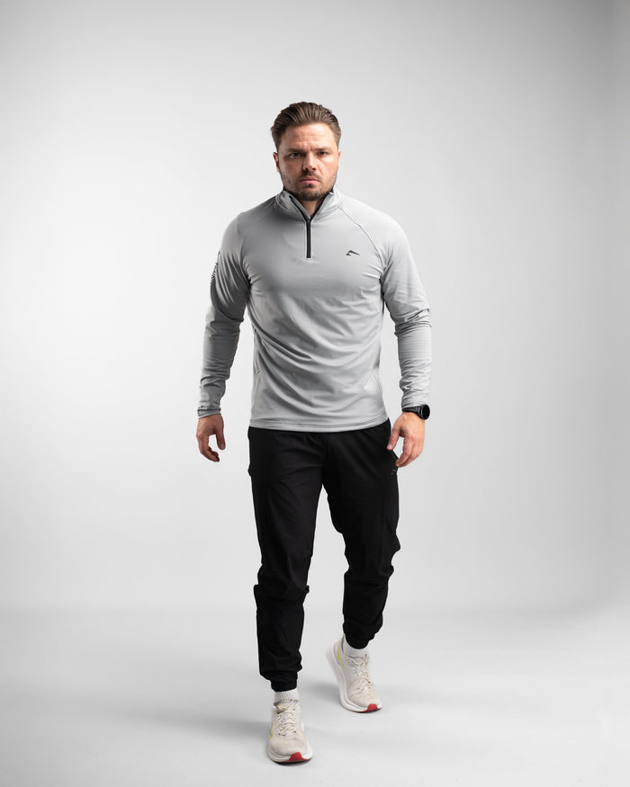 Core Performance Quarter Zip (Light Grey) - Athletic Aesthetics
