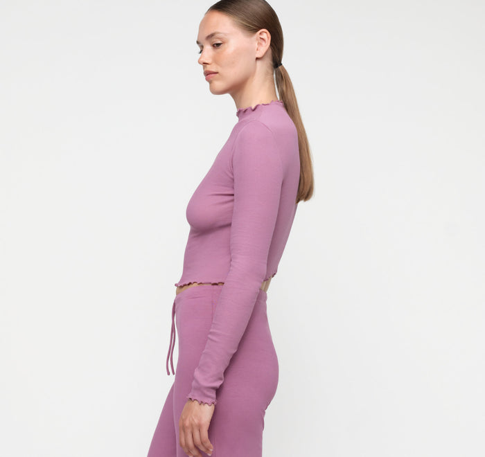 Core Rib Mock Neck Long Sleeve Tee