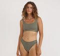 Organic Basics Core Rib Tank Bra in Thyme