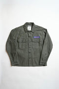 COTTON BACK SATIN OG SHIRT WITH EMBROIDERY - GREEN