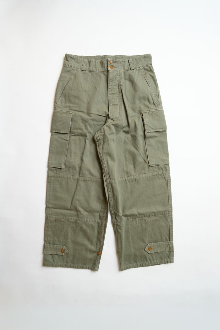 COTTON HBT FRENCH M-47 STYLE PANTS - GREEN