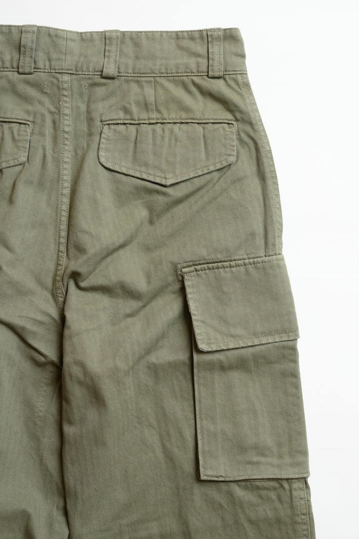 COTTON HBT FRENCH M-47 STYLE PANTS - GREEN