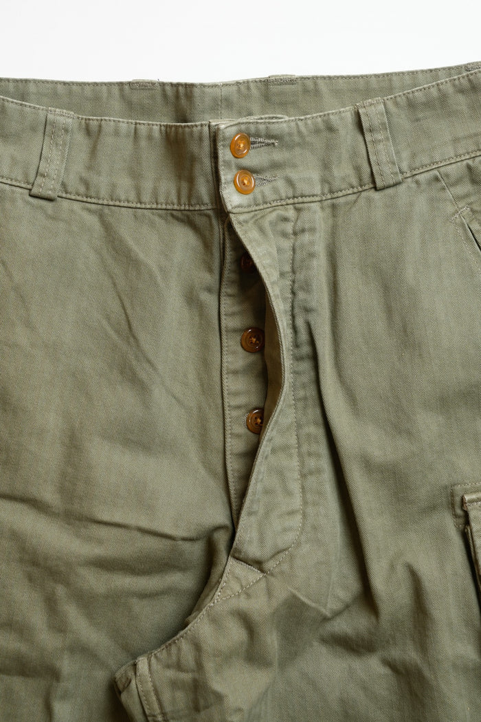 COTTON HBT FRENCH M-47 STYLE PANTS - GREEN