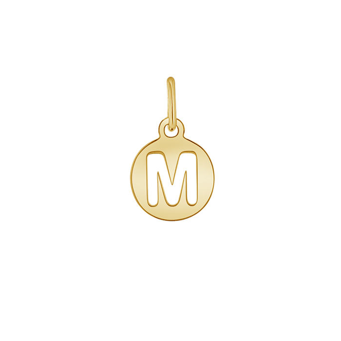 Cut-Out Round Letter Initial Charm