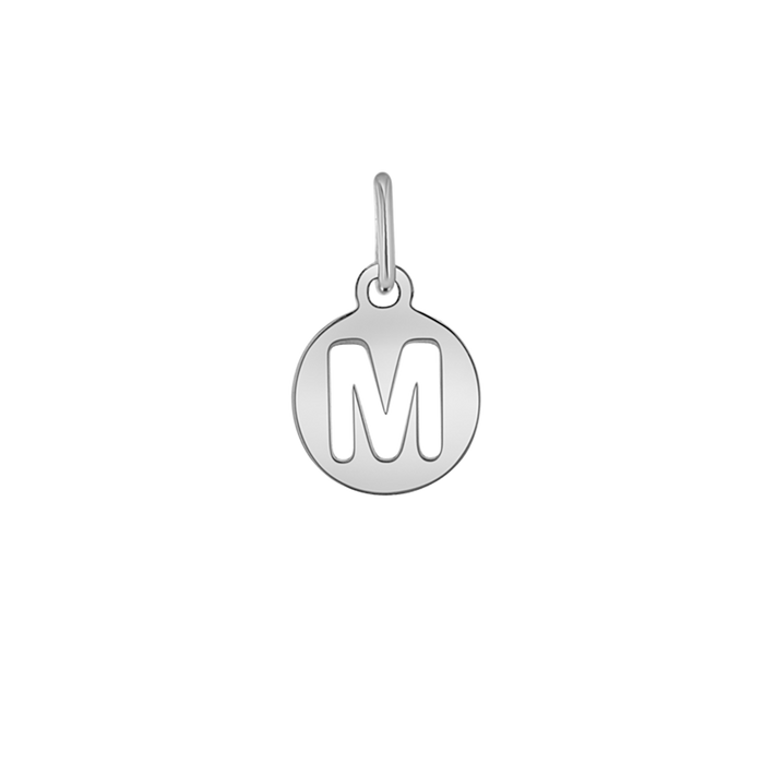 Cut-Out Round Letter Initial Charm