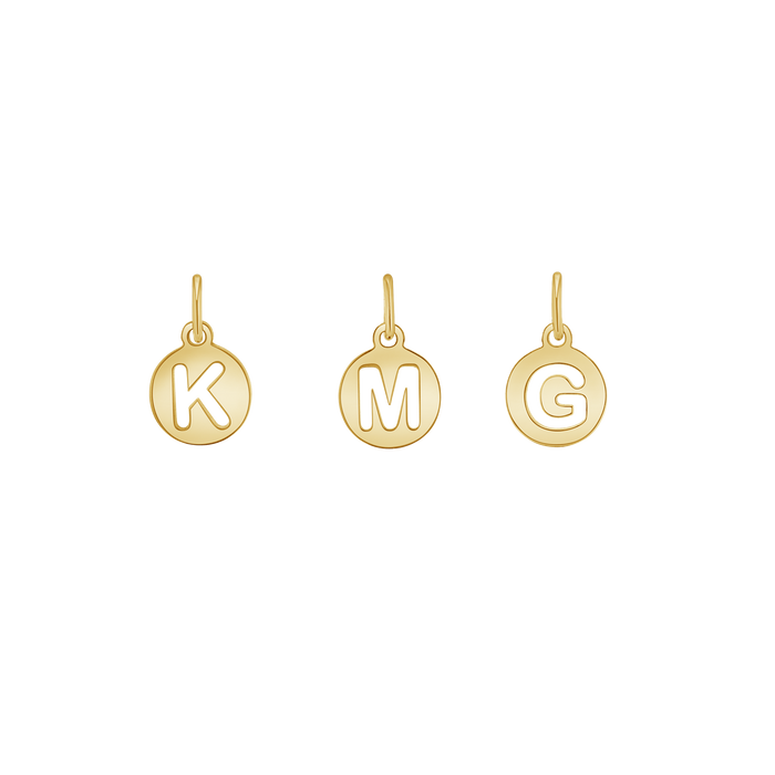 Cut-Out Round Letter Initial Charm