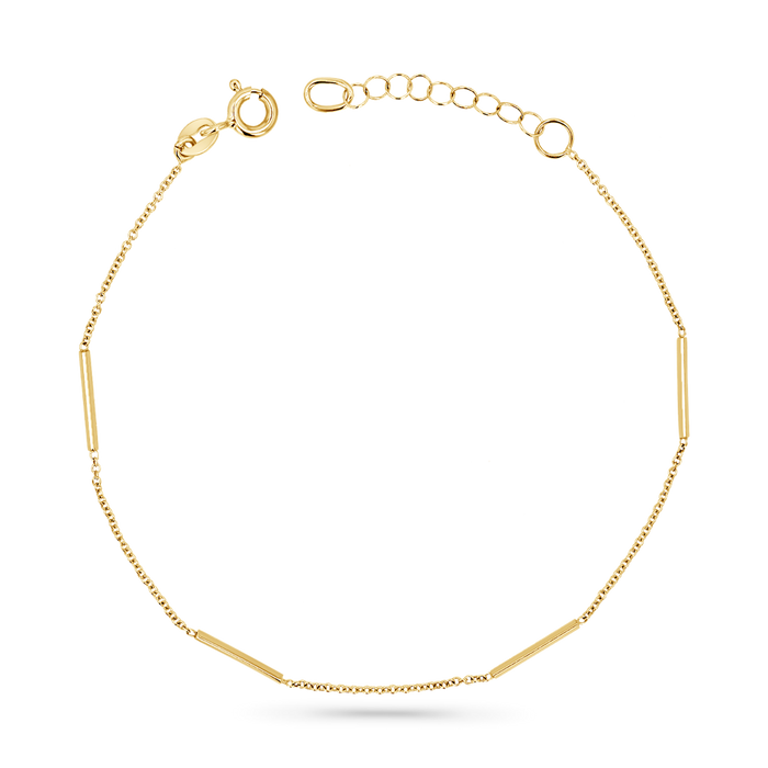 Dainty Bar Station Chain Bracelet