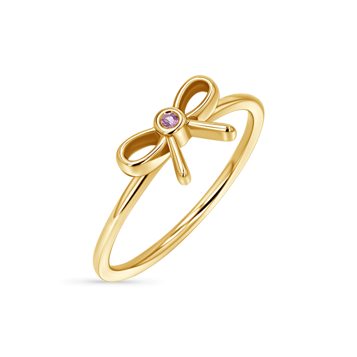 Dainty Pink Sapphire Bow Ring