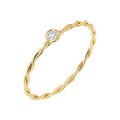 Diamond Bezel Twist Ring