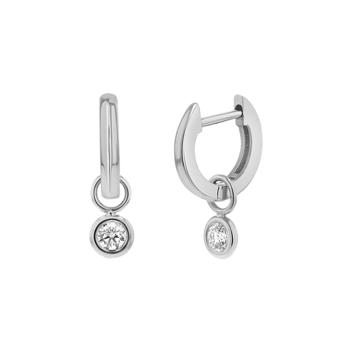 Diamond Drop Huggies Hoops