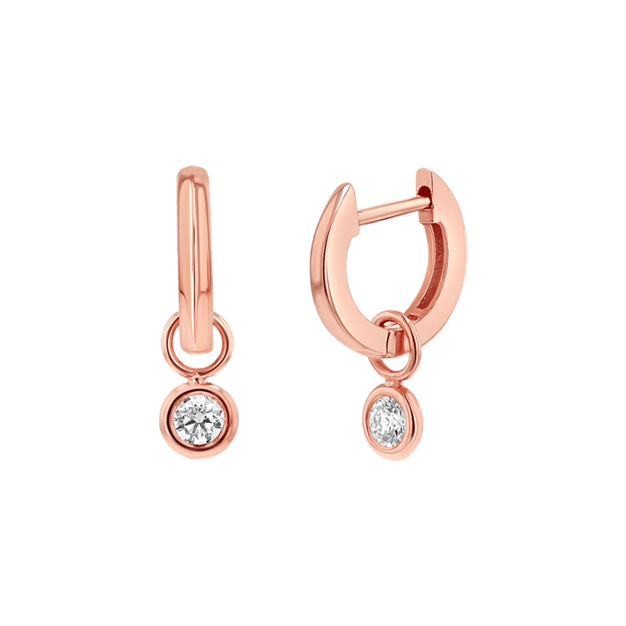 Diamond Drop Huggies Hoops