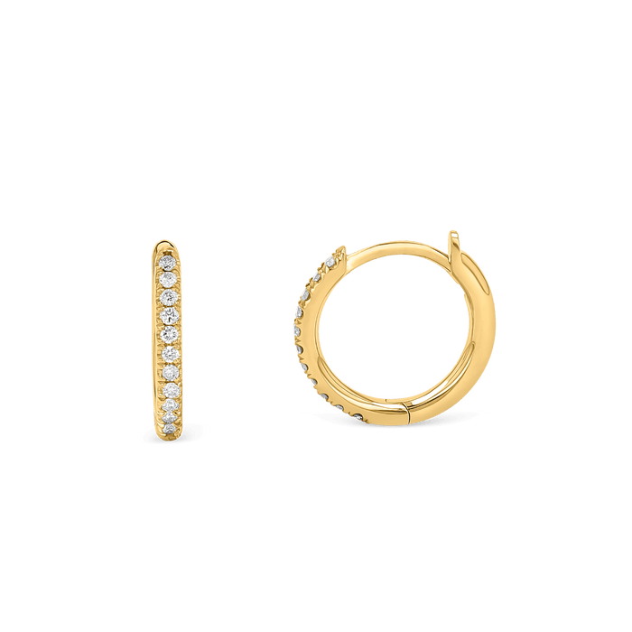 Diamond Huggie Hoop Earrings