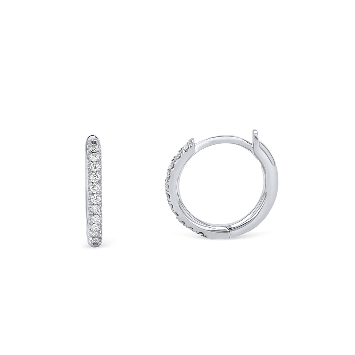 Diamond Huggie Hoop Earrings