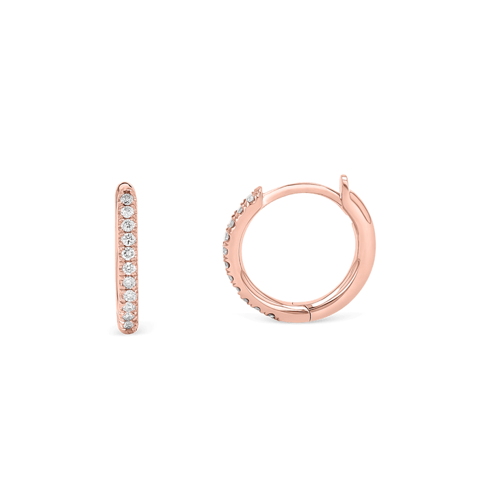 Diamond Huggie Hoop Earrings