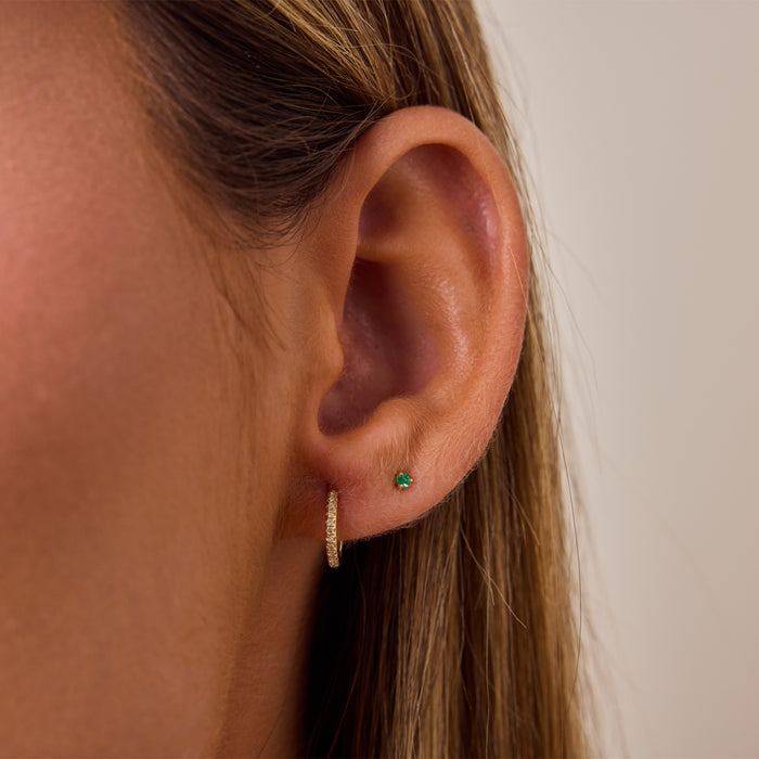 Diamond Huggie Hoop Earrings