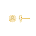 Diamond Initial Coin Earrings