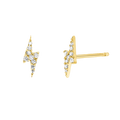 Diamond Lightning Bolt Stud Earrings