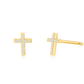 Diamond Pave Cross Earrings
