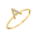 Diamond Pave Letter Ring