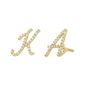 Diamond Pave Script Letter Stud