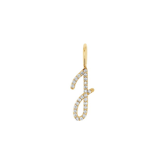 Diamond Script Letter Charm