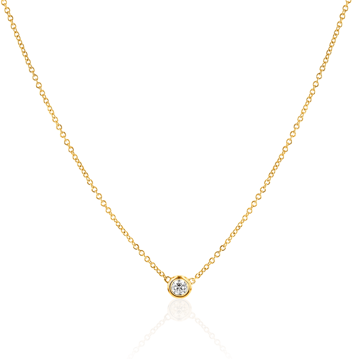 Diamond Solitaire Bezel Necklace