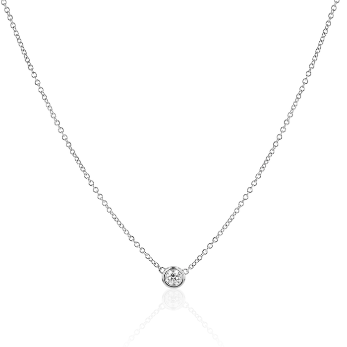 Diamond Solitaire Bezel Necklace