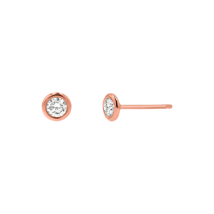 Diamond Solitaire Bezel Studs
