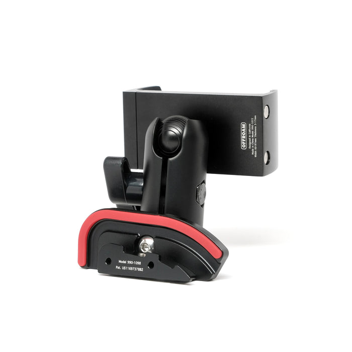 Image of Offroam Phone Mount for Dodge Challenger 2015-2023. This premium phone mount installs easily without drilling or glue. Spring loaded Universal holder for use with any phone. Perfect placement without blocking screens, driver view, or air flow. Fully adjustable positioning.