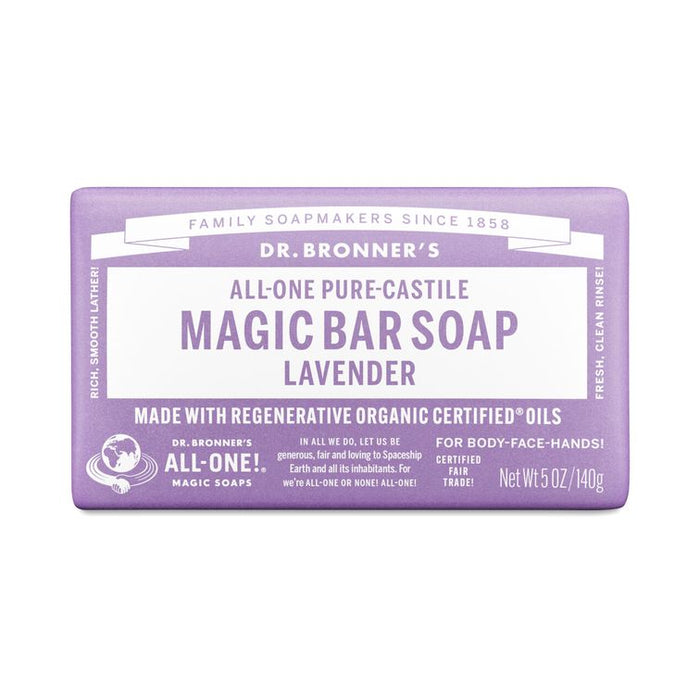 Dr. Bronner's Pure-Castile Magic Bar Soap Lavender 6-Pack