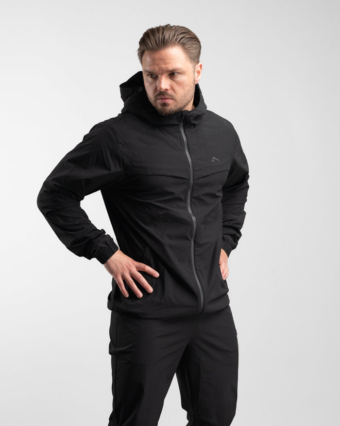 Elite Windbreaker Full Zip (Black) - Athletic Aesthetics