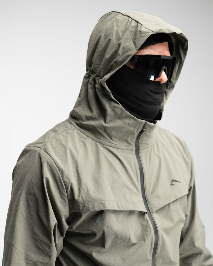 Elite Windbreaker Full Zip (Light Olive) - Athletic Aesthetics