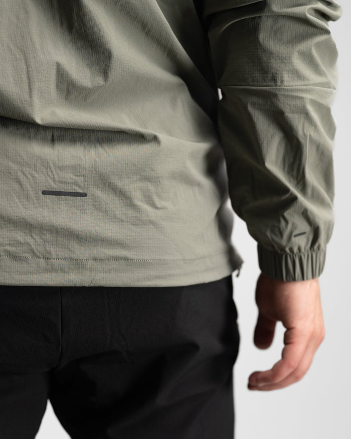 Elite Windbreaker Full Zip (Light Olive) - Athletic Aesthetics