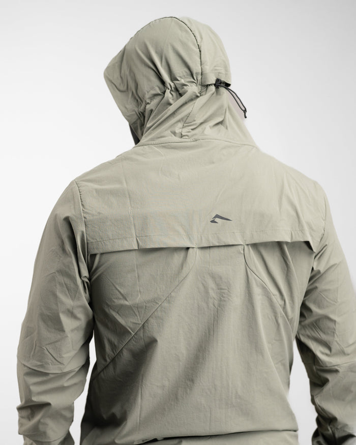 Elite Windbreaker Full Zip (Light Olive) - Athletic Aesthetics