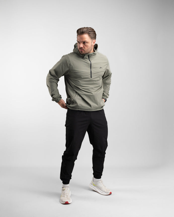 Elite Windbreaker Half Zip (Light Olive) - Athletic Aesthetics