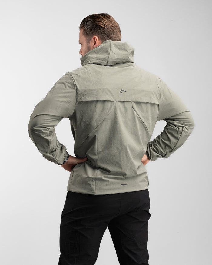 Elite Windbreaker Half Zip (Light Olive) - Athletic Aesthetics
