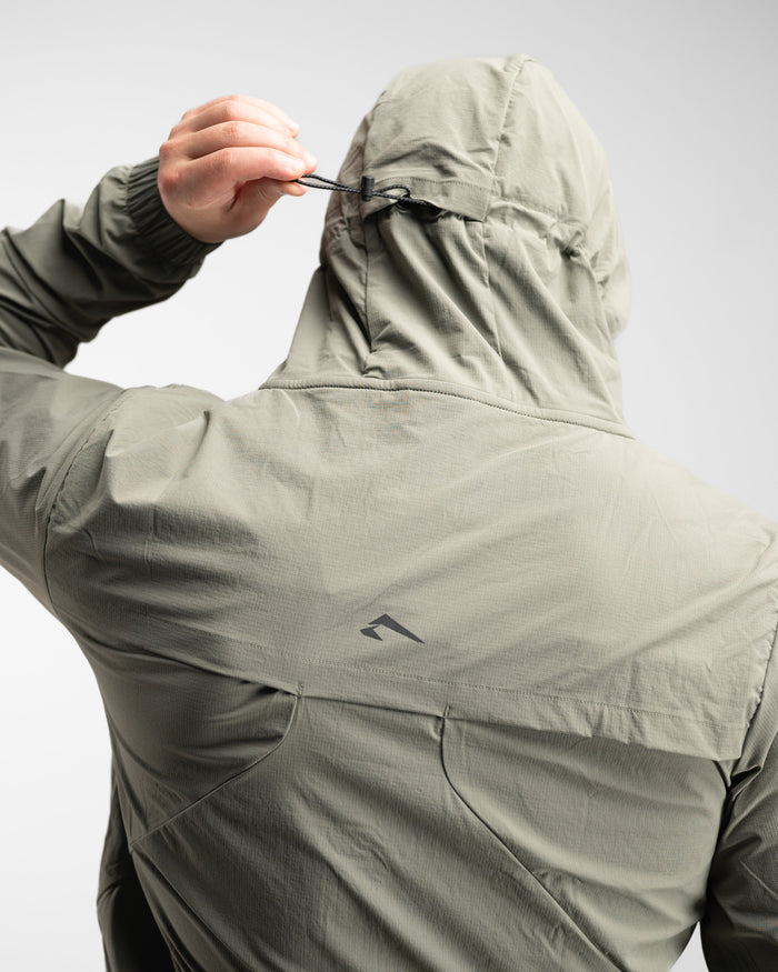 Elite Windbreaker Half Zip (Light Olive) - Athletic Aesthetics