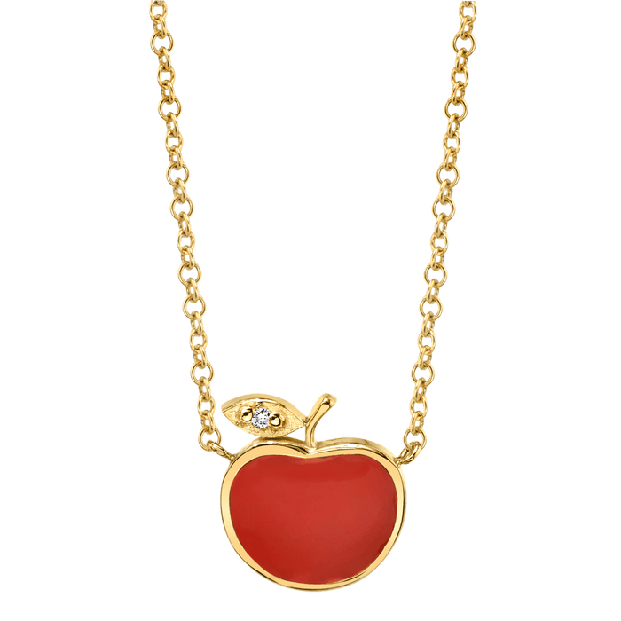 Enamel Apple Necklace